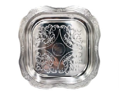 UTILUX BANDEJA 38CM CUAD. ACERO INOX GRB088