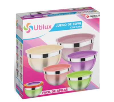 UTILUX JUEGO DE BOWL INOX 5PIEZAS 051 12X1