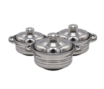 UTILUX JG D/CACEROLA 3PZS C/ALCA ACERO INOXGRB183