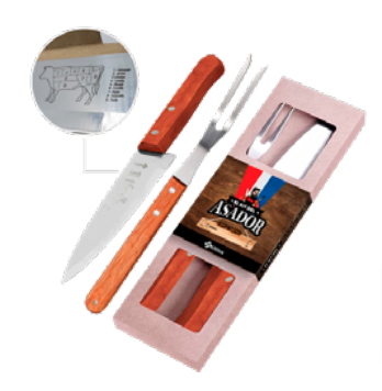 UTILUX INOX JG ASADO 32CM 2PZ CUCHILLO/TEN. KN902