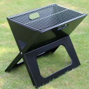 PARRILLA PLEGABLE A CARBON DE ACERO CROMO PLATEADA