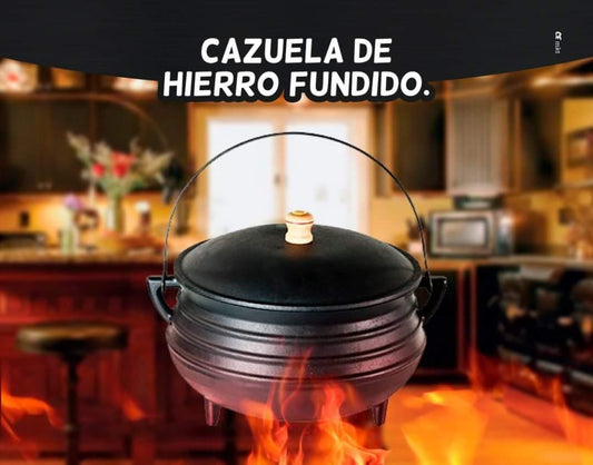 Olla Hierro Fundido Fundicion 16 Cm Con Tapa Horno Parrilla